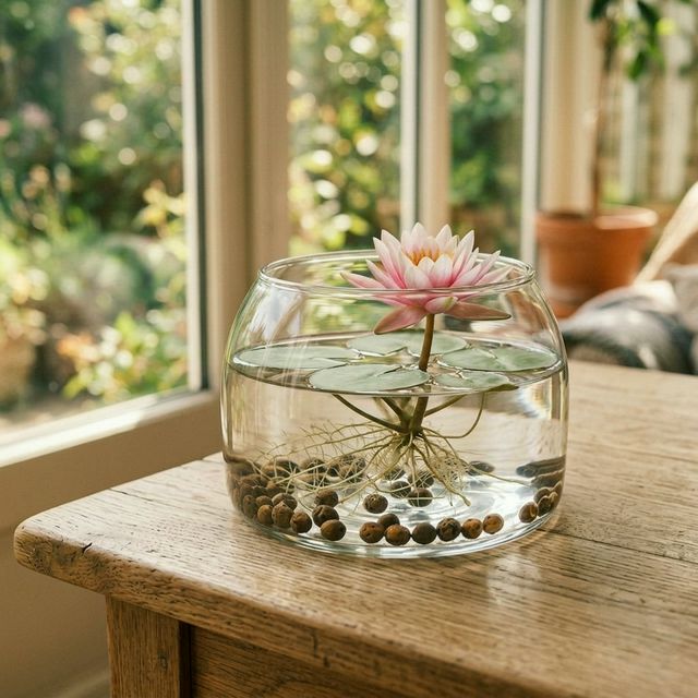 화병 안에서 꽃이 핀 모습