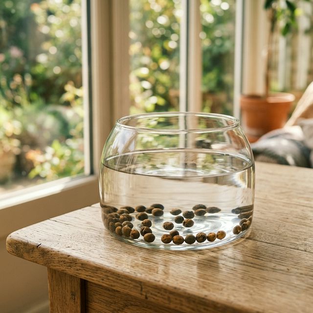 씨앗을 화병에 넣은 모습